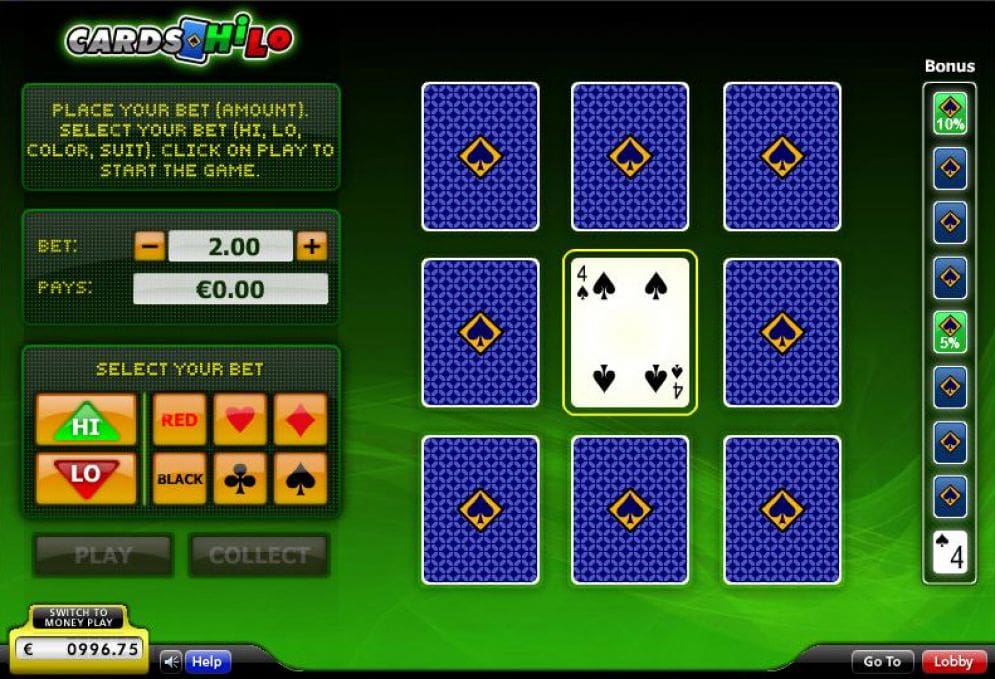 Cards Hi Lo